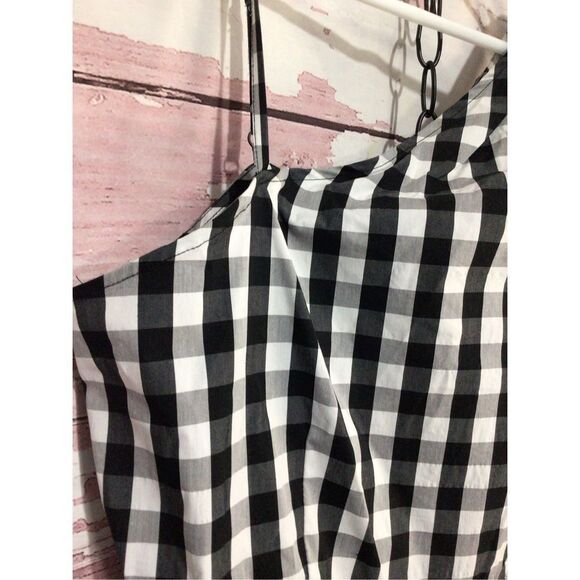 NWT Who What Wear Size Medium One Shoulder Top Checked Black & White - Picture 14 of 16